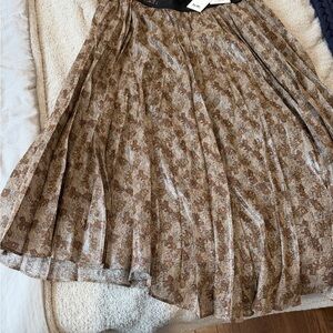 NWT Coach Women’s Printed Pleated Midi Skirt - Horse and Carriage motif